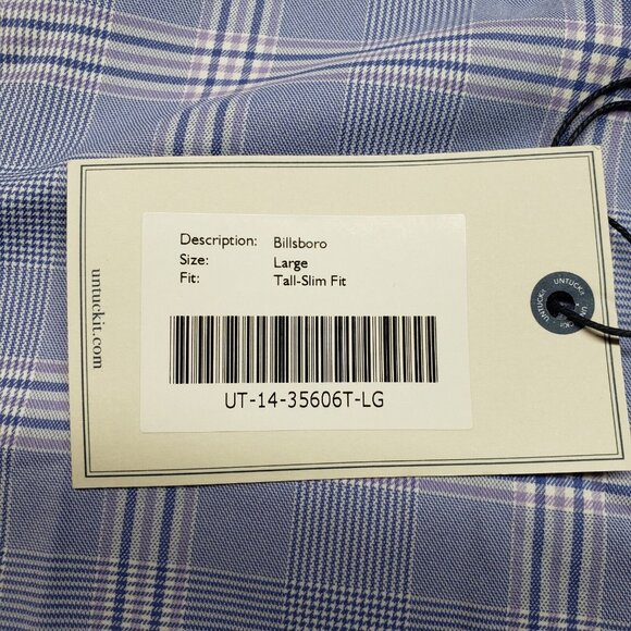 UNTUCKit Billsboro Shirt Mens LT Slim Fit Purple Blue Button Up Long Sleeve New - Picture 5 of 10